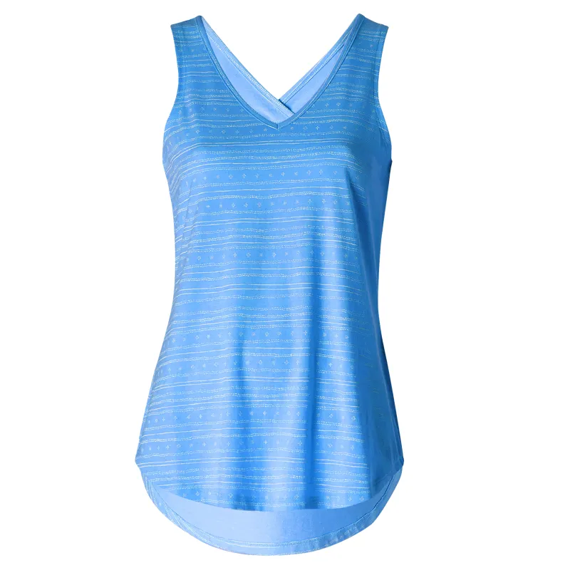 Sherpa Womens Varuna V-Neck Tank Lapis Blue Tigma